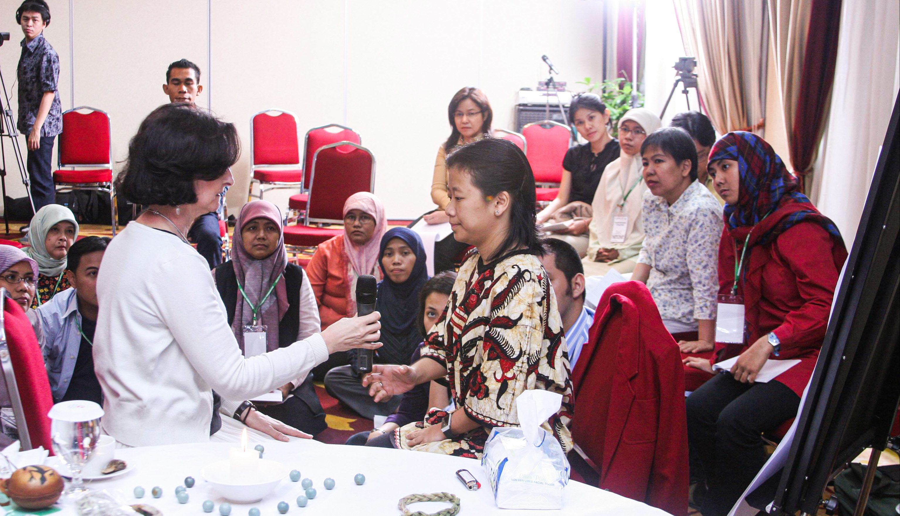 Dr. Beth Hedva working with impacted communities, Indonesia, 2005